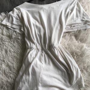 Backless Free People Romper Cream Ties Medium